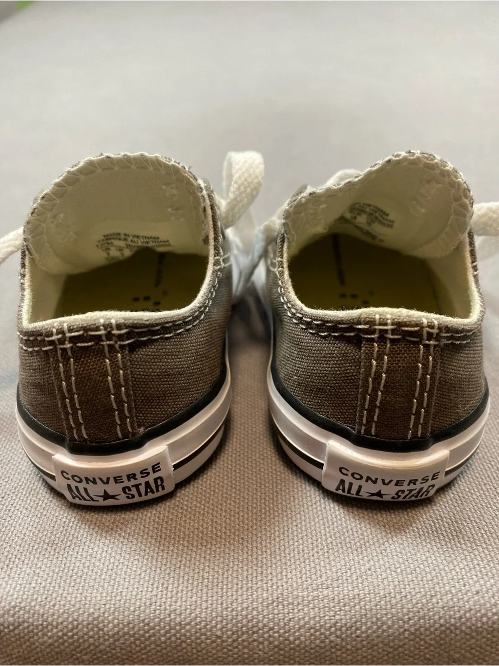Converse Baby Canvas Low-Top Sneakers in Charcoal and White